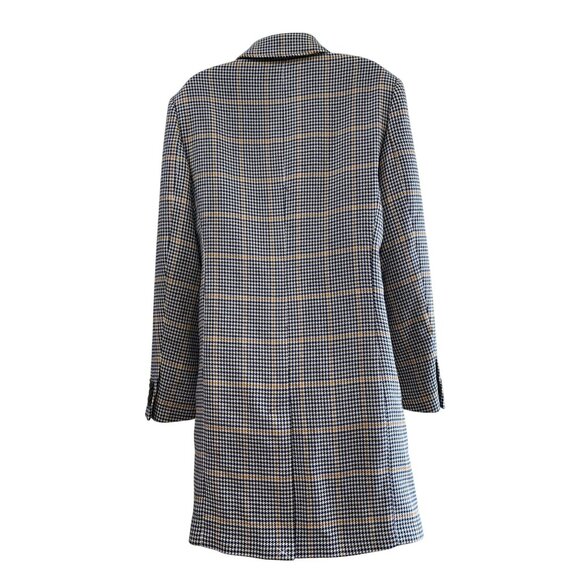 NWT Wool Express Womens Houndstooth Mid-Length Coat With Button Closure - Picture 8 of 10
